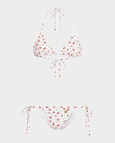 Dolce & Gabbana Rose Triangle Two-Piece Swimsuit