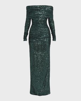 Dolce & Gabbana Sequin Off-Shoulder Column Gown