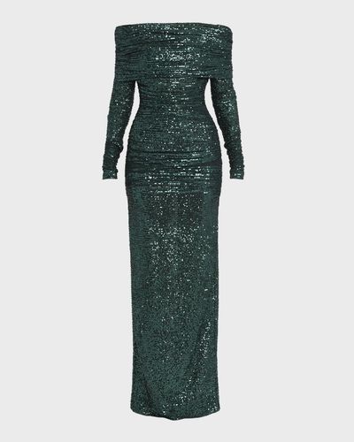 Dolce & Gabbana Sequin Off-Shoulder Column Gown