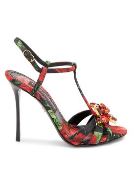 Dolce & Gabbana Women's 105MM Crystal-Embellished Rose Slingback Sandals