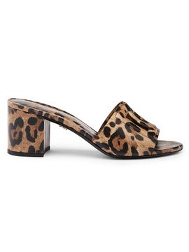 Dolce & Gabbana Women's 60MM Logo Leopard-Print Leather Sandals