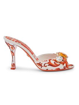 Dolce & Gabbana Women's 85MM Embellished Majolica Stiletto Mules