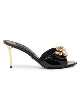Dolce & Gabbana Women's 90MM Embellished Patent Leather Mules