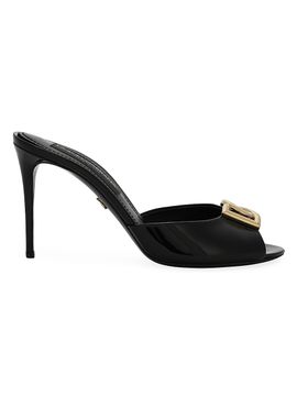 Dolce & Gabbana Women's 90MM Leather Logo Mules
