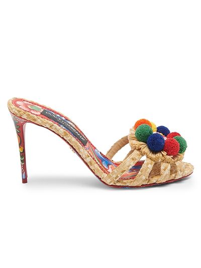 Dolce & Gabbana Women's Carretto 85MM Pom-Pom Stiletto Sandals