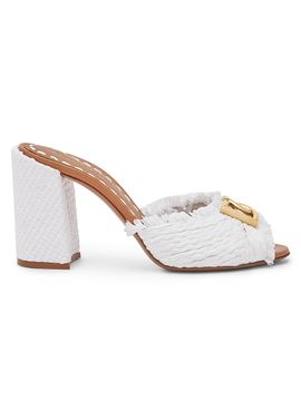Dolce & Gabbana Women's Carretto 85MM Woven Fringed Logo Sandals