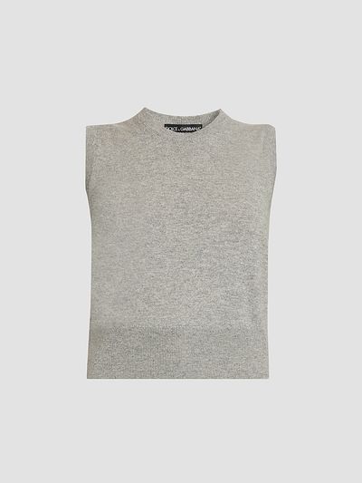 Dolce & Gabbana Women's Cashmere Knit Crewneck Tank Top
