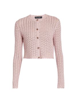 Dolce & Gabbana Women's Crochet Knit Crop Cardigan