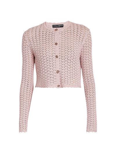 Dolce & Gabbana Women's Crochet Knit Crop Cardigan