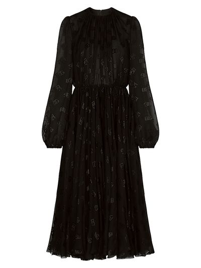 Dolce & Gabbana Women's DG Monogram Chiffon Midi-Dress