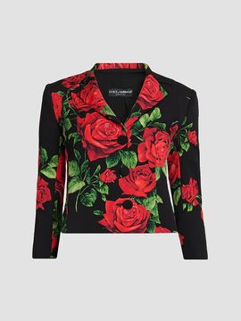 Dolce & Gabbana Women's Floral Stretch-Silk Single-Breasted Jacket