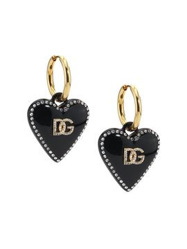 Dolce & Gabbana Women's Goldtone & Crystal Heart Drop Earrings