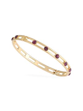 Dolce & Gabbana Women's Goldtone & Glass Crystal Logo Bangle