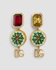 Dolce & Gabbana Women's Goldtone, Glass Crystal & Resin Mismatched Clip-On Drop Earrings - 3