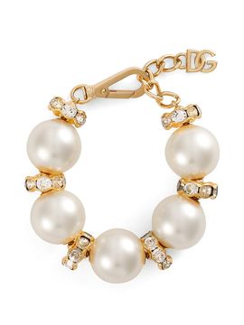 Dolce & Gabbana Women's Goldtone, Imitation Pearl & Glass Crystal Bracelet