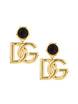 Dolce & Gabbana Women's Goldtone Logo & Crystal Clip-On Drop Earrings