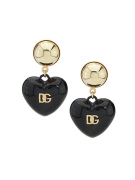 Dolce & Gabbana Women's Goldtone Logo Heart Drop Earrings
