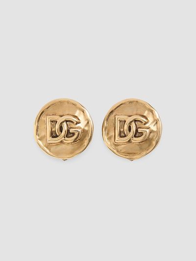 Dolce & Gabbana Women's Goldtone Monogram Clip-On Stud Earrings