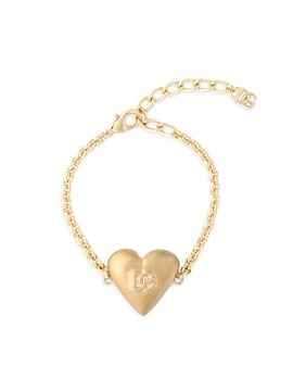 Dolce & Gabbana Women's Goldtone Monogram Heart Chain Bracelet/8"