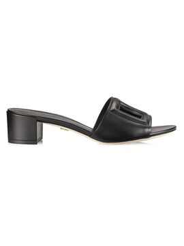 Dolce & Gabbana Women's Interlocking DG 40 Leather Mules