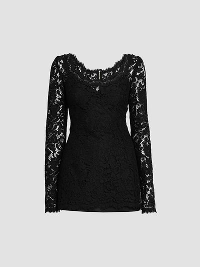 Dolce & Gabbana Women's Lace Scoopneck Mini Dress