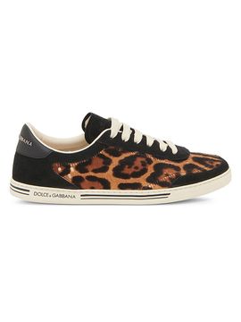 Dolce & Gabbana Women's Leopard-Print Calf Hair Low-Top Sneakers