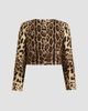 Dolce & Gabbana Women's Leopard Cotton-Silk-Blend Cropped Jacket - 6