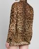 Dolce & Gabbana Women's Leopard Print Silk Tie Blouse - 3
