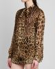 Dolce & Gabbana Women's Leopard Print Silk Tie Blouse - 4