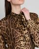 Dolce & Gabbana Women's Leopard Print Silk Tie Blouse - 5