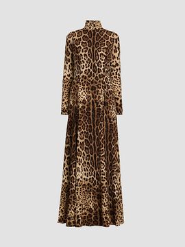 Dolce & Gabbana Women's Leopard Silk Charmeuse Maxi Dress