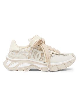 Dolce & Gabbana Women's Logo Lace-Trim Low-Top Sneakers