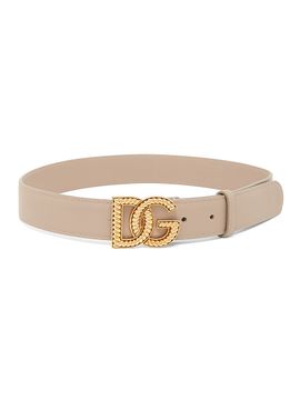 Dolce & Gabbana Women's Logo Leather Buckle Belt