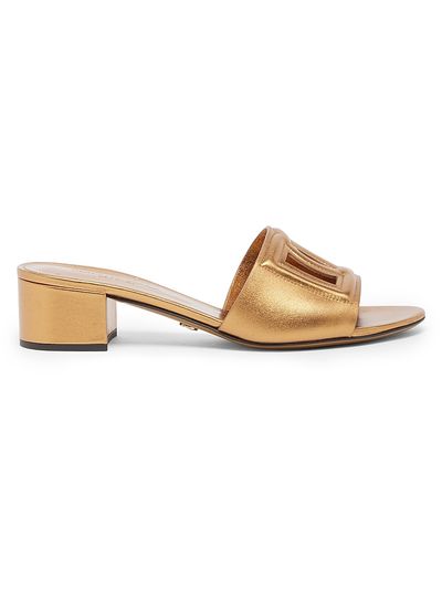 Dolce & Gabbana Women's Logo Nappa Leather Mules
