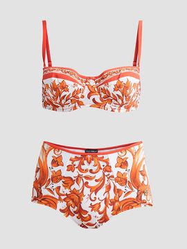 Dolce & Gabbana Women's Maiolica Printed Two-Piece Swimsuit