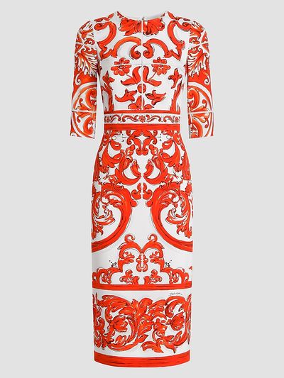 Dolce & Gabbana Women's Majolica Silk-Blend Midi Dress