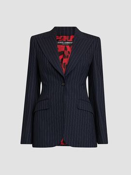 Dolce & Gabbana Women's Pinstriped Stretch Virgin-Wool Single-Breasted Blazer
