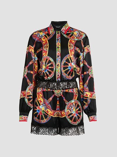 Dolce & Gabbana Women's Printed Cotton-Silk Romper