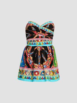 Dolce & Gabbana Women's Printed Cotton Mini Dress