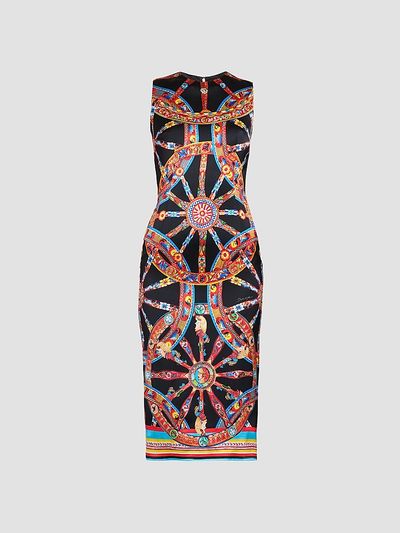 Dolce & Gabbana Women's Printed Satin Sheath Midi Dress