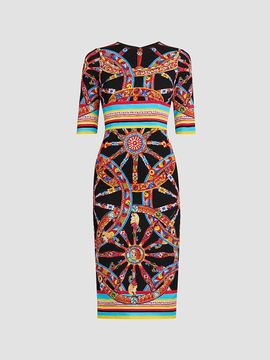 Dolce & Gabbana Women's Printed Stretch Silk Midi Dress