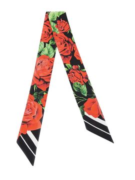 Dolce & Gabbana Women's Rose-Printed Silk Headscarf