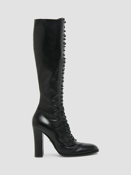 Dolce & Gabbana Women's Round Toe 90MM Leather Knee-High Boots