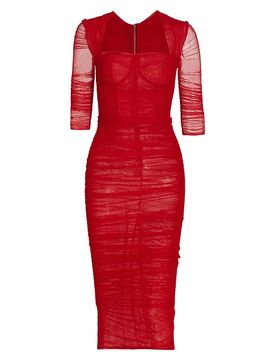 Dolce & Gabbana Women's Ruched Tulle Midi-Dress