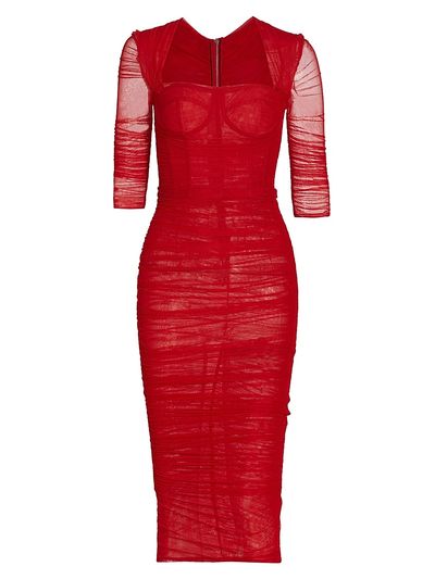 Dolce & Gabbana Women's Ruched Tulle Midi-Dress