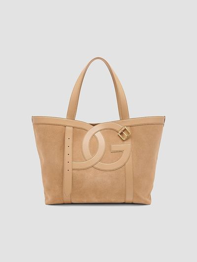 Dolce & Gabbana Women's Sartoriale Logo Suede Tote Bag