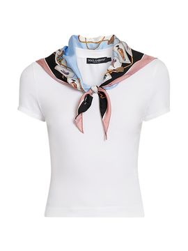 Dolce & Gabbana Women's Scarf Stretch-Cotton T-Shirt