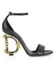 Dolce & Gabbana Women's Sculpted-Heel Baroque DG Leather Sandals - 6