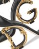 Dolce & Gabbana Women's Sculpted-Heel Baroque DG Leather Sandals - 7