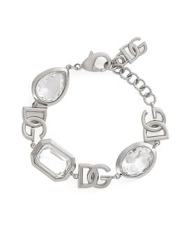 Dolce & Gabbana Women's Silvertone & Crystal Logo Bracelet